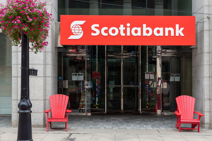 Scotiabank bank in downtown of Ottawa city, Canada Scotiabank bank